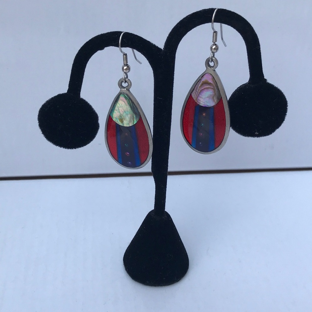 Vintage Alia Silver Tone Dangle Earrings